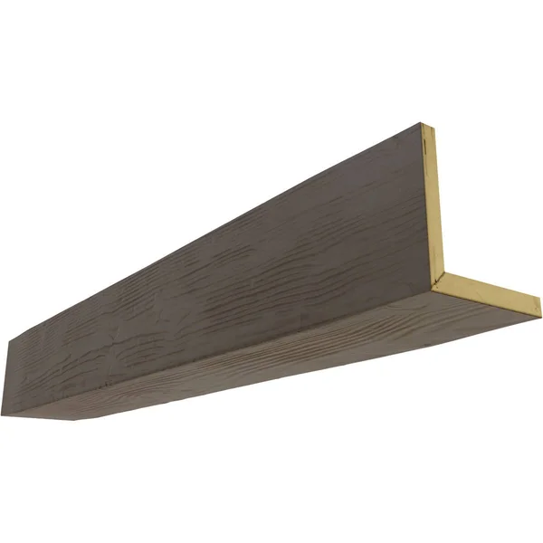 Ekena Millwork BMSD2C0040X080X096HD 4x22W x 8x22H x 8&L 2-Sided (L-beam) Sandblasted Endurathane Faux Wood Ceiling Beam, Natural