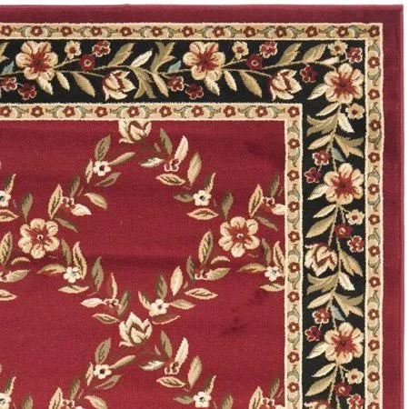 Astoria Grand Taufner Power Loomed Red/Black Area Rug - Size: Runner 2'3 inch x 12'