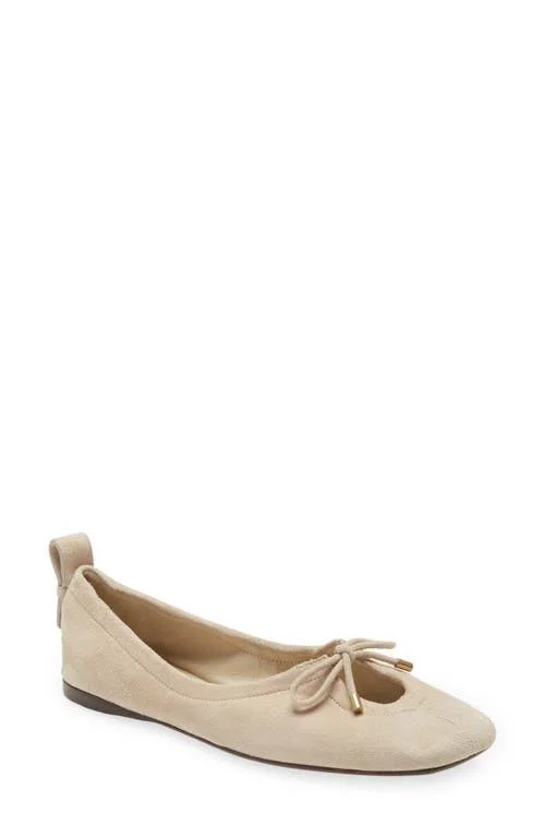 Frame Le Sunset Square Toe Ballet Flat - Size 11.5Us in Crema Suede at Nordstrom