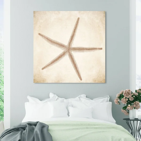 Oliver Gal Starfish Canvas 40x22 Square Wall Art in Beige