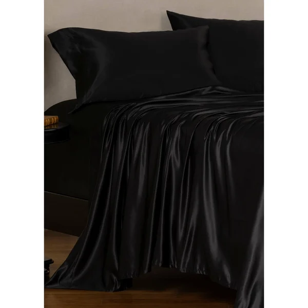 Copper Grove Clifton Luxury Satin Bed Sheet Set - Oat - Queen