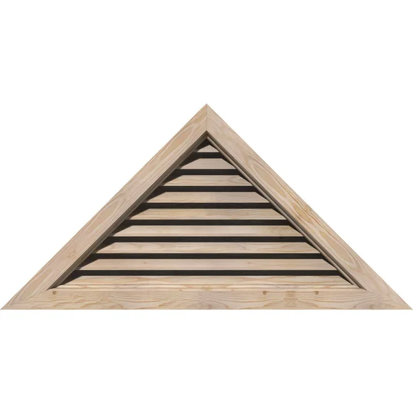 Ekena Millwork GVWTR76X3800SFPPI 76x22W x 38x22H Triangle Gable Vent (88 1/8x22W x 44x22H Frame Size) 12/12 Pitch: Primed - Funct
