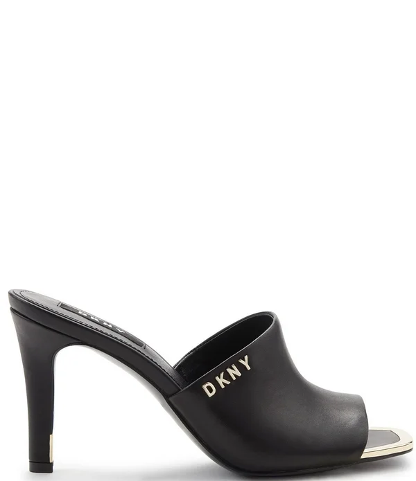 Dkny Womens Bronx . Leather Open Toe Mules