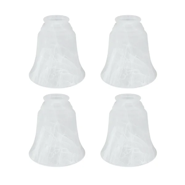 Aspen Creative Alabaster 23105-4 Transitional Style Replacement Bell Shaped Glass Shade, 2 1/8x22 Fitter size, 5 1/2x22 High x 5