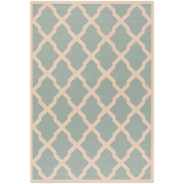 Safavieh Linden LND122K Aqua/Cream 9& x 12& Area Rug
