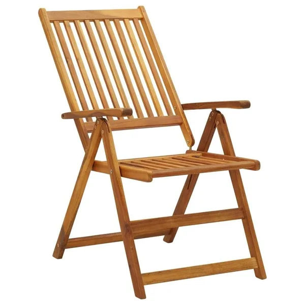 vidaXL Garden Reclining Chairs 2 Pcs Solid Acacia Wood