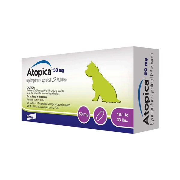 Atopica 50 mg for Dogs - 15 Capsules