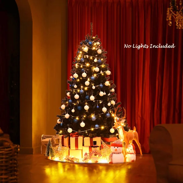 Black Artificial 6' or 7.5' Hinged Halloween/Christmas Tree - 6ft