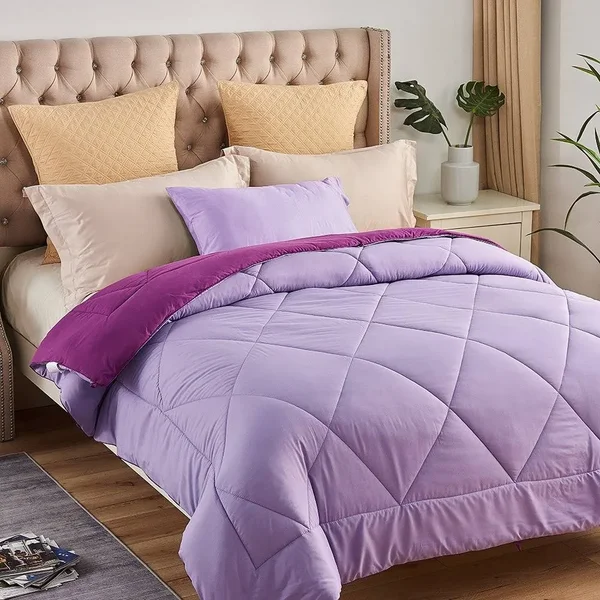 Luxury All-Season Down Alternative Reversible Comforter - Olive - Queen
