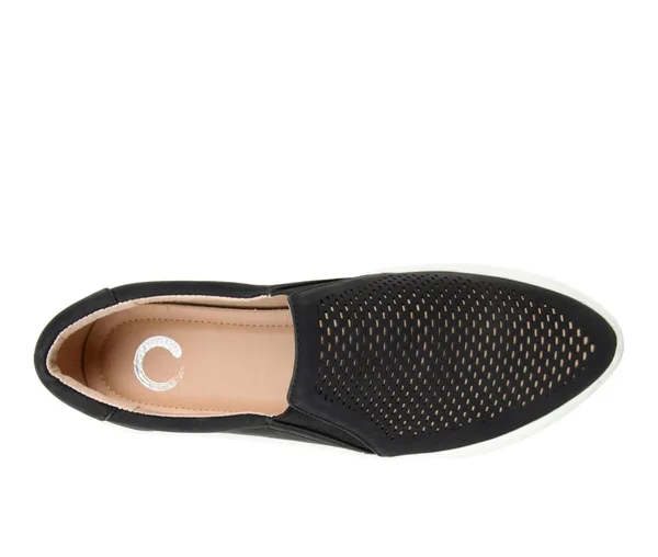Women's Journee Collection Faybia Slip-On Sneaker - Black - Size 10