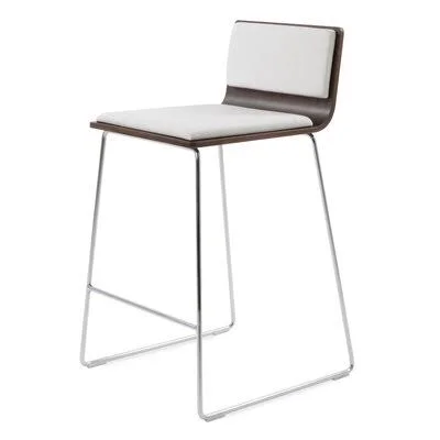 Sawyer 29x22 Bar Stool Upper Square Color: American Walnut, Upholstery: White
