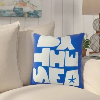 Highland Dunes Chaucer by The Sea Outdoor Throw Pillow - Beige