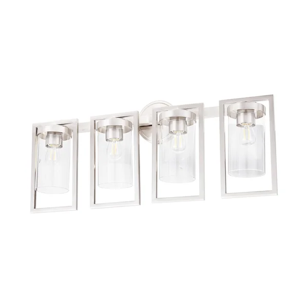 Sunset Lighting F15001-80 Prestige One Light Wall Sconce - in Bright Satin Nickel, Glass, 1 Bulb