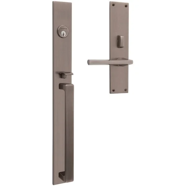 Baldwin 6977151RENT Estate Minneapolis Single Cylinder Mortise Handleset for Right Handed Doors Antique Nickel