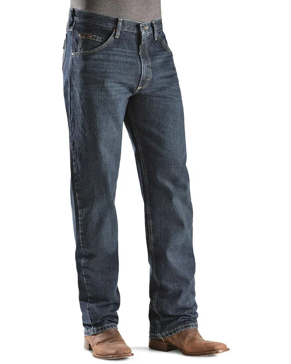 Wrangler Men's 20X Deep Blue Jeans Competition Relaxed Fit - 01Mwxdb