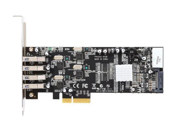 Vantec UGT-PCE430-4C Quad Chip 4-Port Dedicated 5Gbps USB 3.0 PCIe Host Card