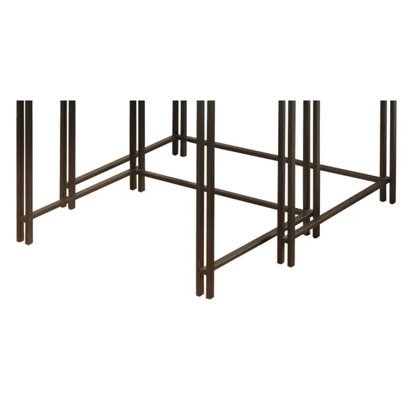Set of 2 Medium Wood Nesting Side Tables Powder Coat Black - StyleCraft