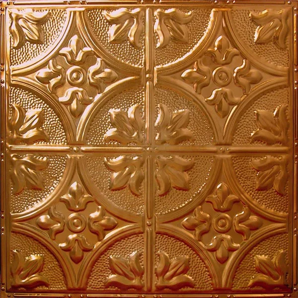 American Tin Ceilings 24-in x 24-in 5-Pack Rustic Copper Translucent Metal/Tin 15/16-in Surface-Mount Panel Ceiling Tiles, KIT