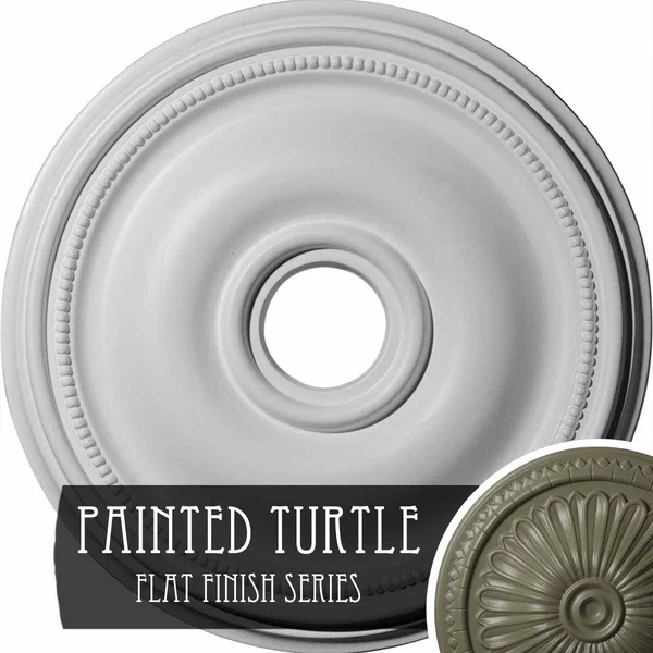 18 1/8x22OD x 3 3/4x22ID x 1 1/8x22P Bradford Ceiling Medallion (Fits Canopies Up to 4 3/8x22) - Hand-Painted Painted Turtle