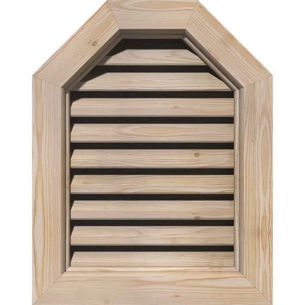 Ekena Millwork GVWOT24X1800SFPPI 24x22W x 18x22H Octagonal Top Gable Vent (29x22W x 23x22H Frame Size): Primed, Functional, Smoo