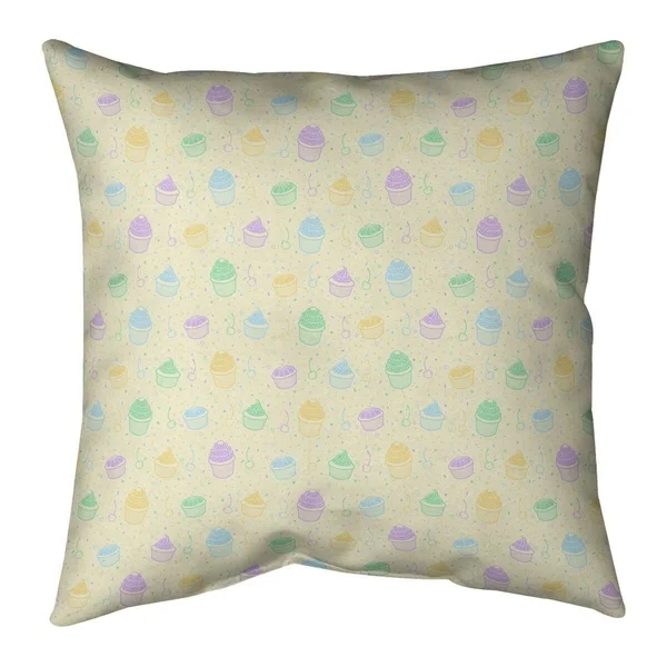 Classic Alternate Cupcake Pattern Throw Pillow - 16 x 16 - Green Alternate - Polyester