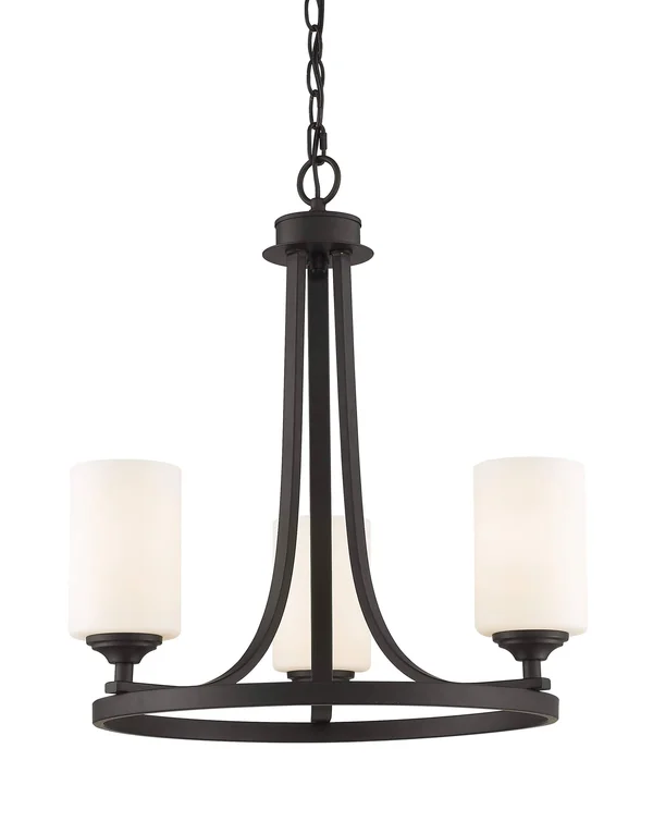 New Zlite Product Bordeaux Collection 3 Light Chandelier in Bronze Finish
