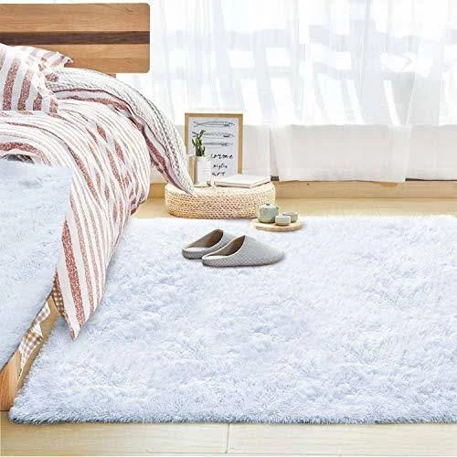 Andecor Soft Fluffy Bedroom Rugs - 4 x 5.9 Feet Indoor Shaggy Plush Area Rug for Boys Girls Kids Baby College Dorm Living Room H