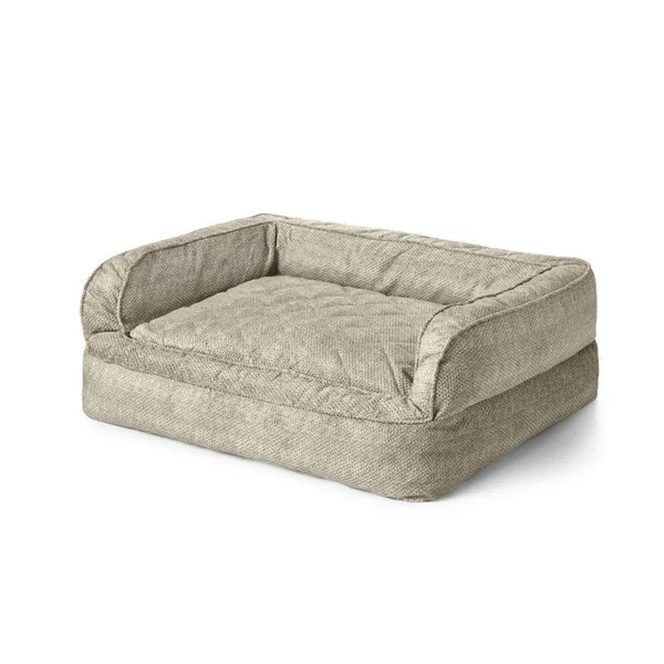 Orvis ComfortFill-Eco Couch Dog Bed - Charcoal Chevron, Size Medium Dogs Up to 60 lbs