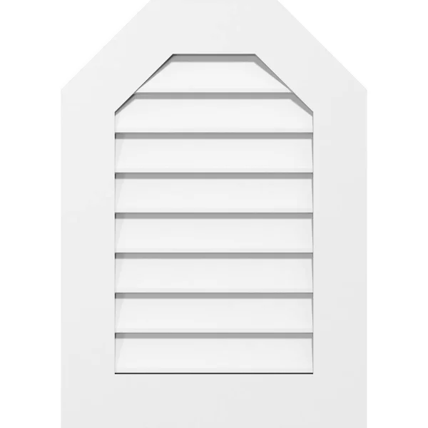 Ekena Millwork GVPOT30X2801SN 30x22W x 28x22H Octagonal Top Surface Mount PVC Gable Vent: Non-Functional, w/ 3-1/2x22W x 1x22P S