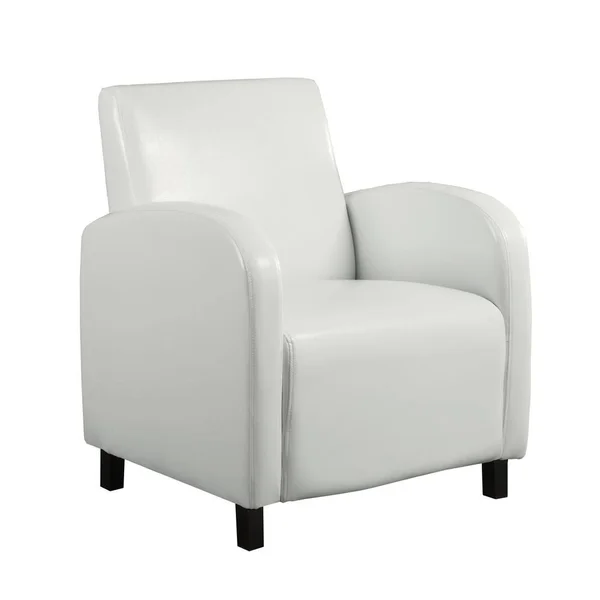Monarch Specialties White Leather-Look Accent Chair