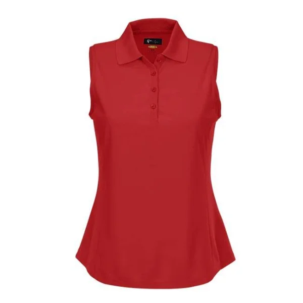 Greg Norman Women's Protek Micro Pique Sleeveless Polo - Black - Small