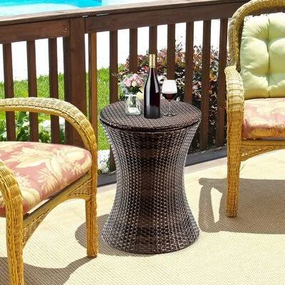 Remmington Rattan Bar Table Ivy Bronx