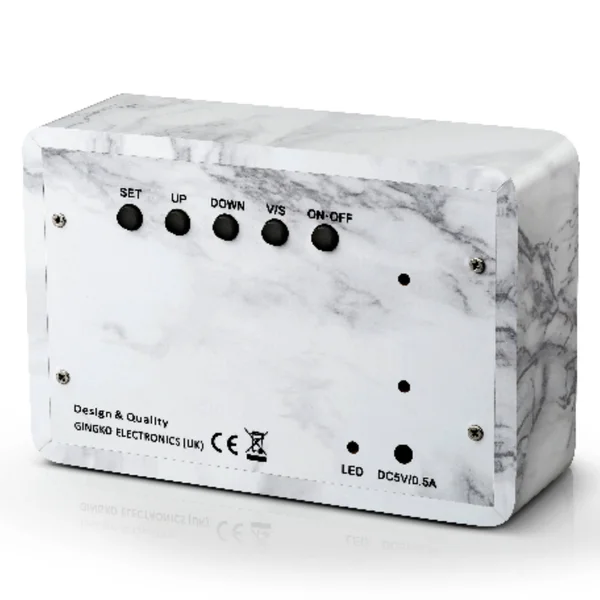 Gingko Brick Marble Click Clock - White LED