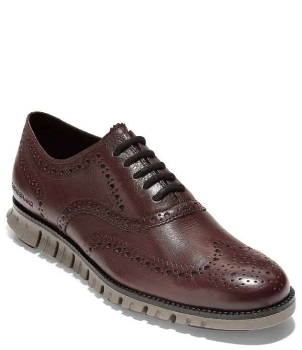 Cole Haan Men's Zerogrand Wingtip Oxford Shoes (Burnished Wine Leather, 16 M)