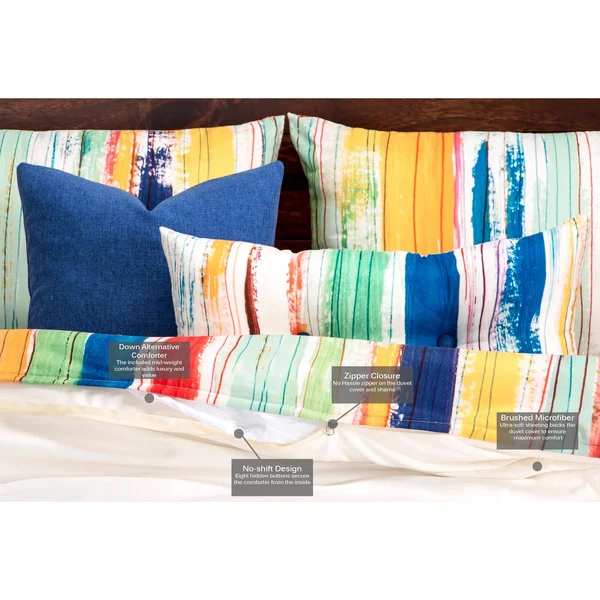 Siscovers Sketchy Stripe 6-Piece Duvet Set - California King