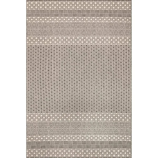 nuLOOM Frontier Striped Lattice Indoor/Outdoor Area Rug - Size: 8& x 10&