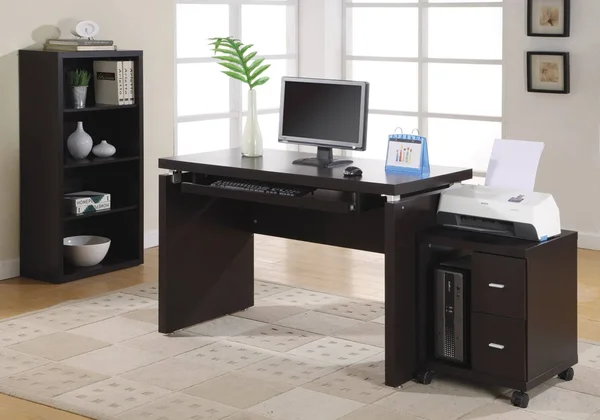 47.25x22 Cappuccino Brown Contemporary Rectangular Computer Desk