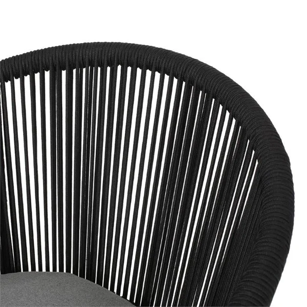 Noble House Kriday Outdoor Modern Club Chair - Set of 2, Black and Gray