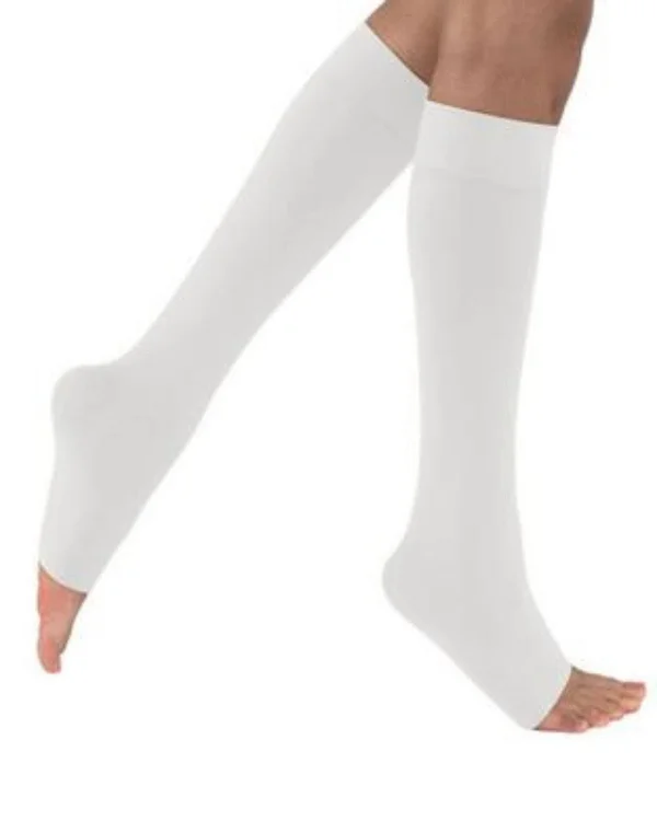 Juzo Soft 20-30 mmHg Open Toe Knee High - V, Short, White