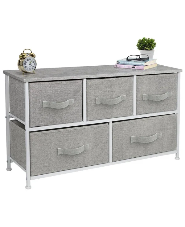Sorbus Dresser with 5 Drawers - Gray