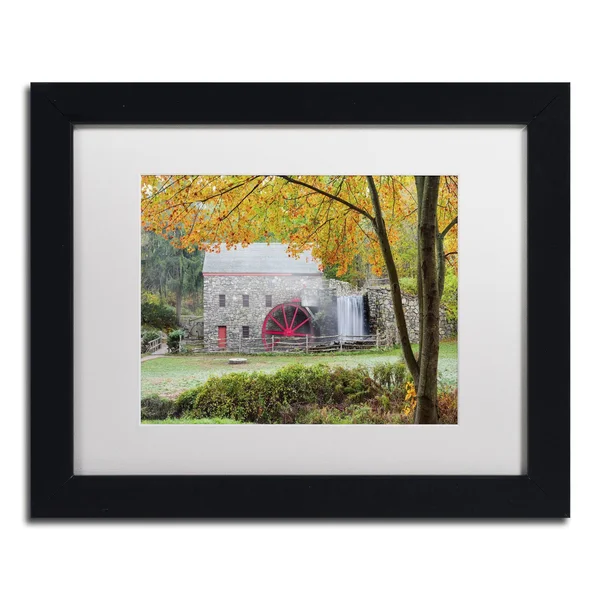 Trademark Fine Art &Grist Mill Autumn& by Michael Blanchette Framed Photographic Print - Matte Color: White - Size: 16x22 H x 20x