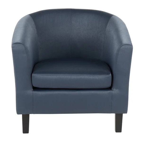 LumiSource Claudia Contemporary Accent Chair in Black Wooden Legs and Slate Satin