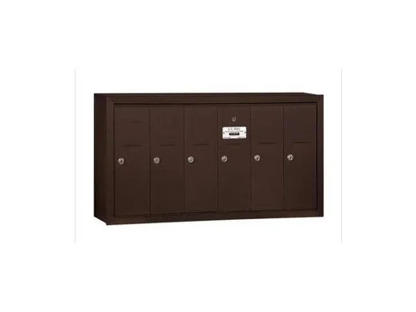Salsbury Industries 3506ZSP Vertical Mailbox - Surface, 6 Doors, Bronze