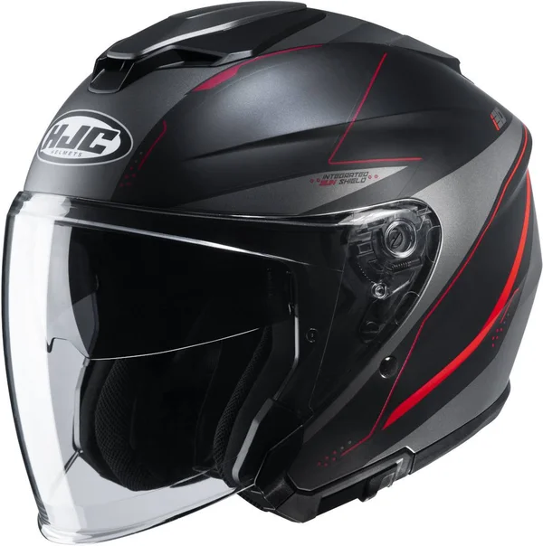 HJC I30 Slight Jet Helmet - black-grey-red, Size 2XL