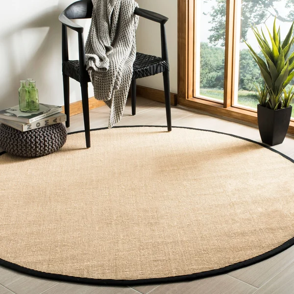 Safavieh NF131A Natural Fiber Beige - Black Area Rug - 8& x 10&