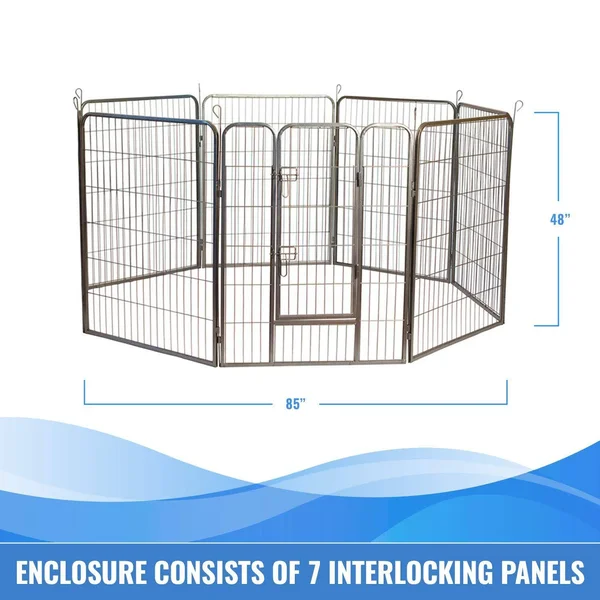 Iconic Pet Heavy Duty Metal Tube Pen Pet Dog Exercise and Training Playpen