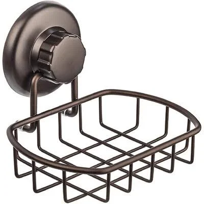 Super Powerful Vacuum Suction Cup Soap Dish - Strong Stainless Steel Sponge Holder for Bathroom & Kitchen (Bronze) Rebrillia