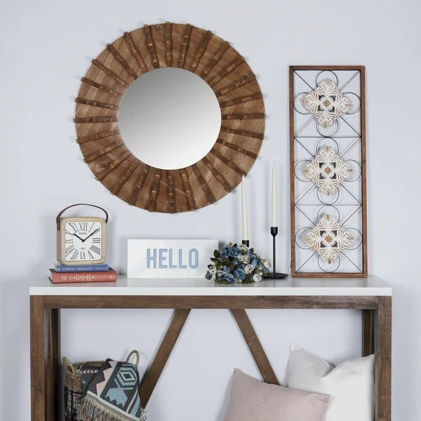 Framed Floral Print Scroll Wall Art (389289)