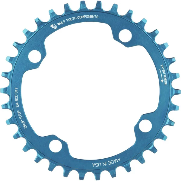 Wolf Tooth Components Drop Stop Chainring Blue - 32T/104 BCD