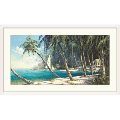Mattern Bali Cove& Art Fronckowiak Painting Print Highland Dunes Format: White Frame, Size: 23x22 H x 38x22 W x 1x22 D